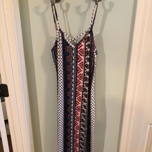 Spaghetti strap boho maxi dress